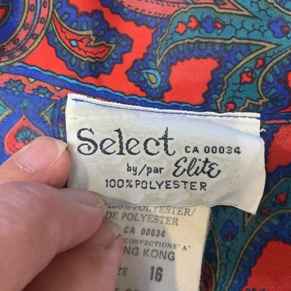 Elite Vintage Double Breasted Jacket / Top, Vibrant Paisley Colours Wrinkle Free - Picture 4 of 13